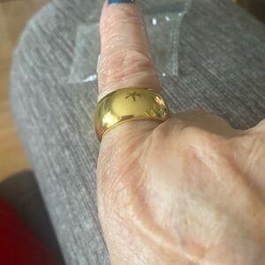 NWT Wide band ring 14K over silver